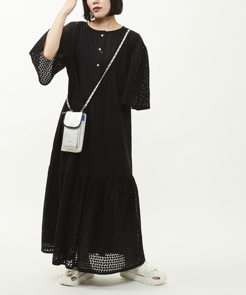 converse tokyo パフスリーブ ワンピース 黒 SHEER VELOR TOPS｜CONVERSE TOKYO (コンバーストウキョウ) 公式