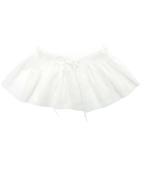 Bee des Bee（ビーデスビー）の「マルチウェイ ワンショルダーチュール付け襟 ビスチェ（付け襟・キッズ・ホワイト/チャコール・フリー）」の3枚目の写真