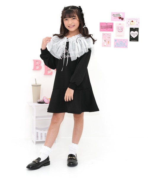 Bee des Bee（ビーデスビー）の「マルチウェイ ワンショルダーチュール付け襟 ビスチェ（付け襟・キッズ・ホワイト/チャコール・フリー）」の5枚目の写真