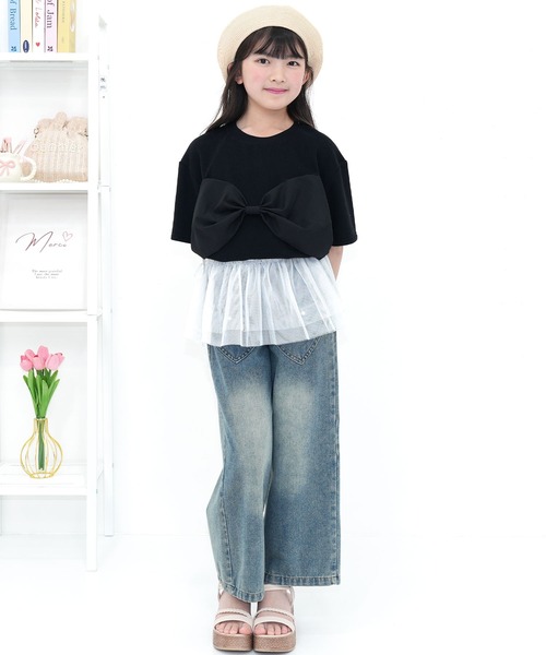 Bee des Bee（ビーデスビー）の「マルチウェイ ワンショルダーチュール付け襟 ビスチェ（付け襟・キッズ・ホワイト/チャコール・フリー）」の6枚目の写真