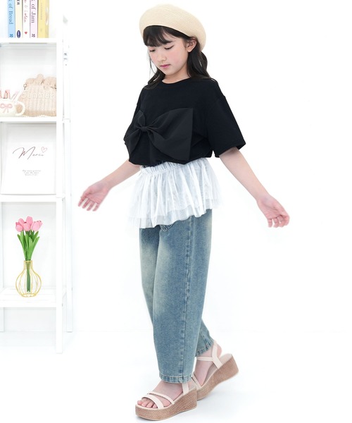 Bee des Bee（ビーデスビー）の「マルチウェイ ワンショルダーチュール付け襟 ビスチェ（付け襟・キッズ・ホワイト/チャコール・フリー）」の7枚目の写真