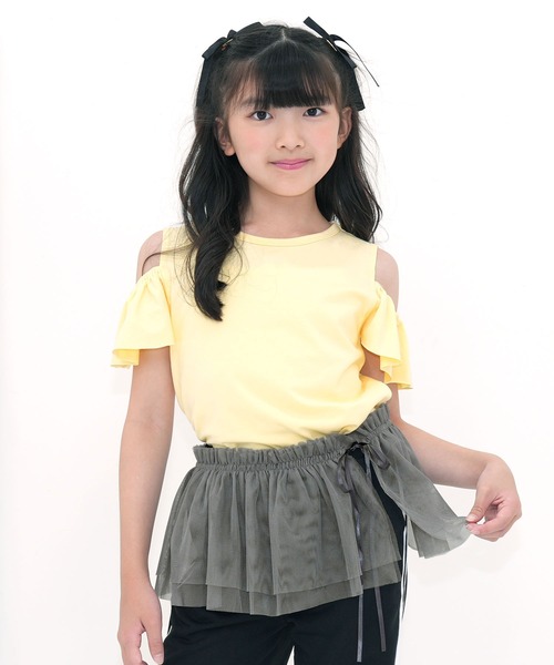 Bee des Bee（ビーデスビー）の「マルチウェイ ワンショルダーチュール付け襟 ビスチェ（付け襟・キッズ・ホワイト/チャコール・フリー）」の14枚目の写真