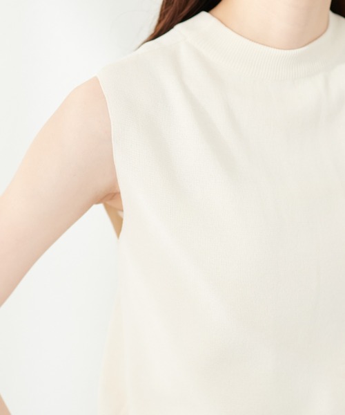 natural couture(ナチュラルクチュール)の「プチプラプチハイノースリニット(タンクトップ・レディース・グレイッシュベージュ/ブラック/サックスブルー/アイボリー/ピンク・FREE)」の15枚目の写真