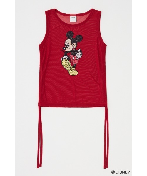 Disney SERIES CREATED by MUS(ディズニーシリーズクリエイテッドバイエムユーエス)の「MD SIDE GATHER タンクトップ / MICKEY(タンクトップ・レディース・レッド/ブラック・FREE)」の2枚目の写真
