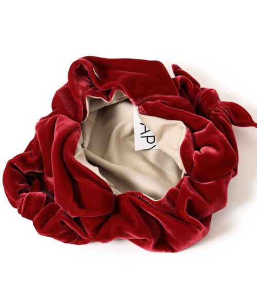 Demi-Luxe BEAMS(デミルクス ビームス)の「PAPYRUS × Demi-Luxe BEAMS / Candy Wrapper ベルベット ハンドバッグ M(トートバッグ・レディース・ブラック/レッド・ONE SIZE)」の13枚目の写真