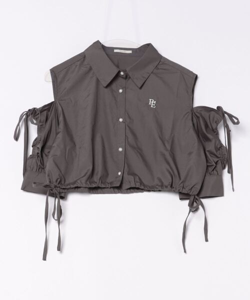 TORTE（トルテ）の「ドロストスリーブショートシャツ（シャツ/ブラウス・レディース・ブルー系その他/ダークブルー/ブラック系その他/グレー/ホワイト・FREE）」の3枚目の写真