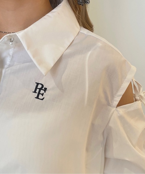 TORTE（トルテ）の「ドロストスリーブショートシャツ（シャツ/ブラウス・レディース・ブルー系その他/ダークブルー/ブラック系その他/グレー/ホワイト・FREE）」の13枚目の写真