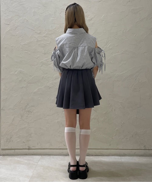 TORTE（トルテ）の「ドロストスリーブショートシャツ（シャツ/ブラウス・レディース・ブルー系その他/ダークブルー/ブラック系その他/グレー/ホワイト・FREE）」の19枚目の写真