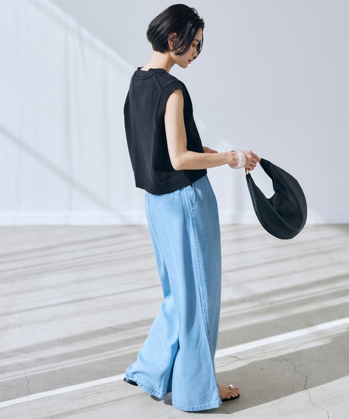 BARNYARDSTORM（バンヤードストーム）の「BARNYARDSTORM / コンパクトベスト /ハンドウォッシャブル（ニット/セーター・レディース・ブラック/ホワイト・1/0）」の7枚目の写真