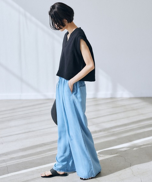 BARNYARDSTORM（バンヤードストーム）の「BARNYARDSTORM / コンパクトベスト /ハンドウォッシャブル（ニット/セーター・レディース・ブラック/ホワイト・1/0）」の9枚目の写真