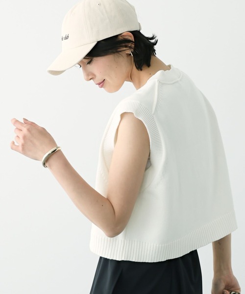 BARNYARDSTORM（バンヤードストーム）の「BARNYARDSTORM / コンパクトベスト /ハンドウォッシャブル（ニット/セーター・レディース・ブラック/ホワイト・1/0）」の14枚目の写真