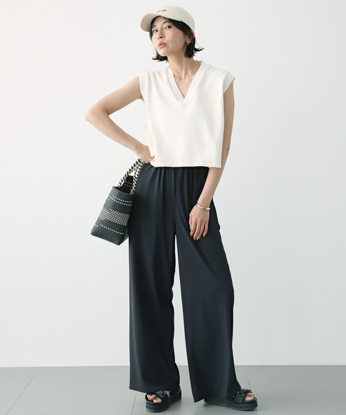 BARNYARDSTORM（バンヤードストーム）の「BARNYARDSTORM / コンパクトベスト /ハンドウォッシャブル（ニット/セーター・レディース・ブラック/ホワイト・1/0）」の17枚目の写真