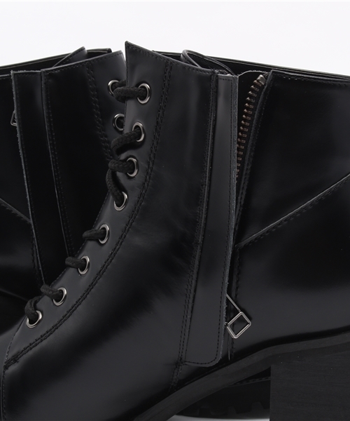 NINE(ナイン)の「レースアップショートブーツ(ブーツ・レディース・ブラック/ホワイト/キャメル・L/S/M)」の10枚目の写真