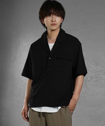【MinoriTY】楊柳5分袖ポロシャツ メンズ 開襟シャツ 夏服
