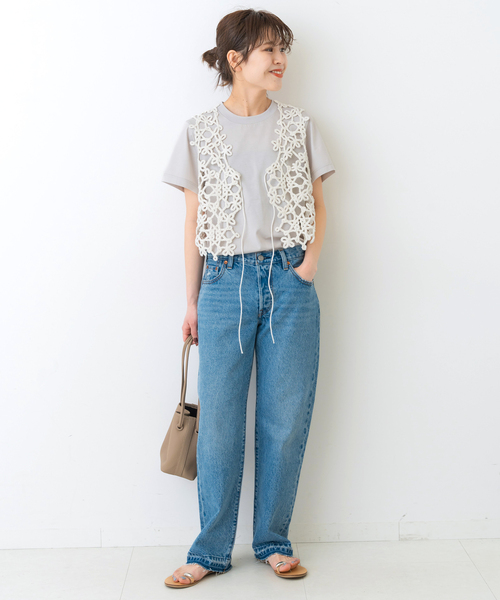 SLOBE IENA（スローブイエナ）の「エンブロイダリーショートジレ