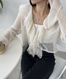 CAPRICIEUX LE'MAGE | メッシュフリルシャツ(シャツ/ブラウス)