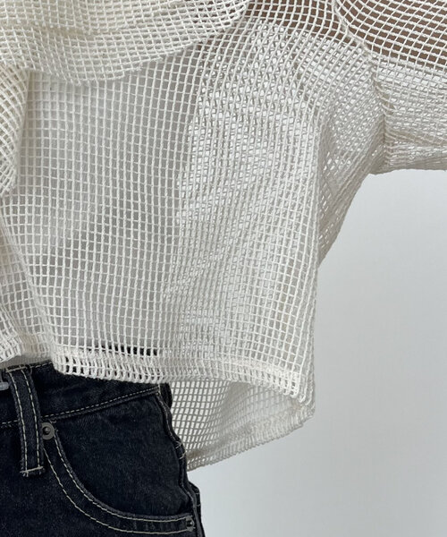 CAPRICIEUX LE'MAGE(カプリシューレマージュ)の「メッシュフリルシャツ(シャツ/ブラウス・レディース・ブラック/オフホワイト・FREE)」の21枚目の写真