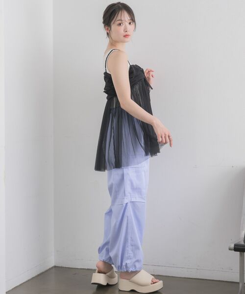 RETRO GIRL（レトロガール）の「タックチュールビスチェ（キャミソール・レディース・オフホワイト/ブラック/ライトグレー・FREE）」の22枚目の写真