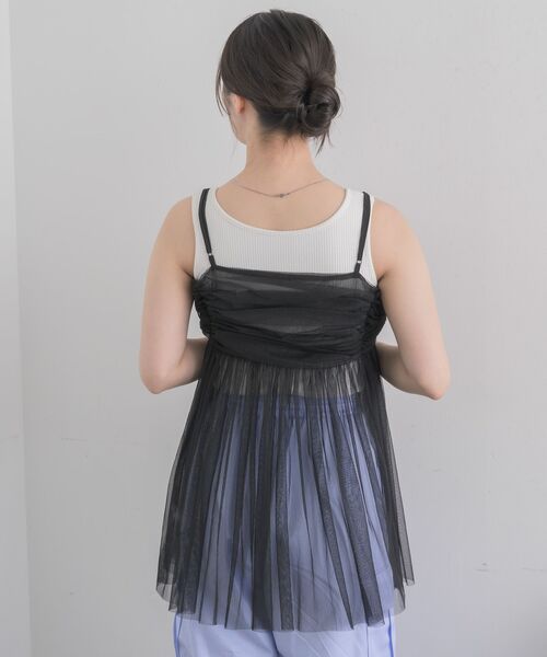 RETRO GIRL（レトロガール）の「タックチュールビスチェ（キャミソール・レディース・オフホワイト/ブラック/ライトグレー・FREE）」の16枚目の写真