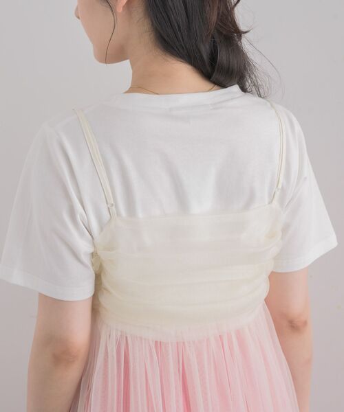 RETRO GIRL（レトロガール）の「タックチュールビスチェ（キャミソール・レディース・オフホワイト/ブラック/ライトグレー・FREE）」の4枚目の写真