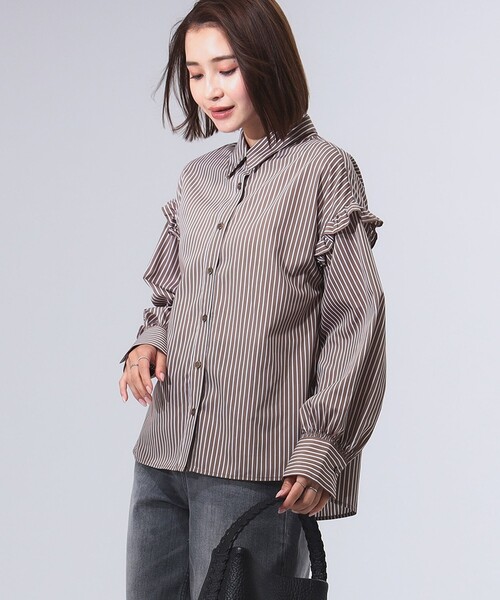 BEAMSWOMAN フリル付きトップス Demi-Luxe BEAMS｜【手洗い可能】ジョーゼット フリルブラウス