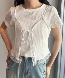レースビスチェTシャツアンサンブル