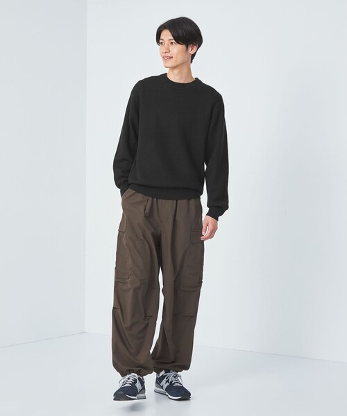 green label relaxing（グリーンレーベルリラクシング）の「カタアゼ クルーネック ニット（ニット/セーター・メンズ・ブラック/ダークブラウン/グレー/オレンジ/ライトブルー・S/M/L/XL）」の9枚目の写真