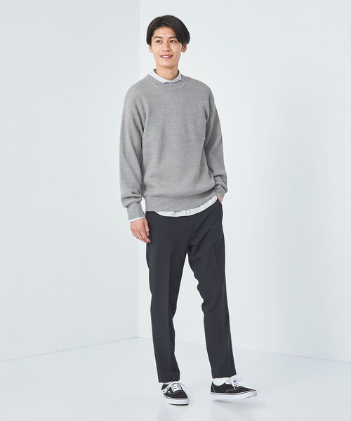 green label relaxing（グリーンレーベルリラクシング）の「カタアゼ クルーネック ニット（ニット/セーター・メンズ・ブラック/ダークブラウン/グレー/オレンジ/ライトブルー・S/M/L/XL）」の10枚目の写真