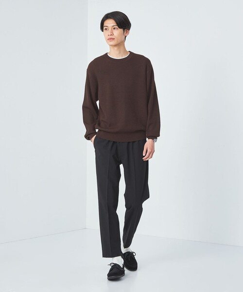 green label relaxing（グリーンレーベルリラクシング）の「カタアゼ クルーネック ニット（ニット/セーター・メンズ・ブラック/ダークブラウン/グレー/オレンジ/ライトブルー・S/M/L/XL）」の11枚目の写真