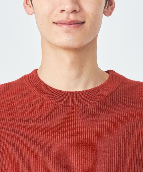 green label relaxing（グリーンレーベルリラクシング）の「カタアゼ クルーネック ニット（ニット/セーター・メンズ・ブラック/ダークブラウン/グレー/オレンジ/ライトブルー・S/M/L/XL）」の16枚目の写真