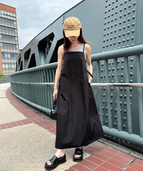 ISOOK(アイスー)の「【ISOOK / アイスー】サイドギャザーキャミソールワンピース / ナイロンワンピース 低身長ワンピース キャミワンピ ギャザー リボン 低身長向け ZOZOTOWN限定(ワンピース・レディース・ブラック・FREE)」の10枚目の写真