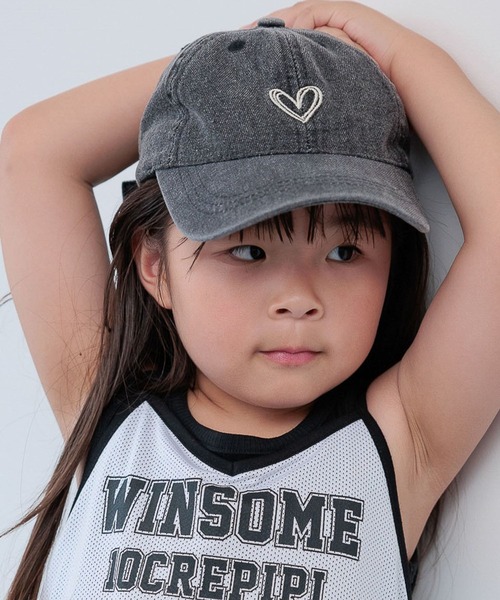 repipi armario（レピピ アルマリオ）の「【10C REPIPI】ハートシシュウキャップ（キャップ・キッズ・ブルー系その他/ブラック系その他・FREE）」の2枚目の写真
