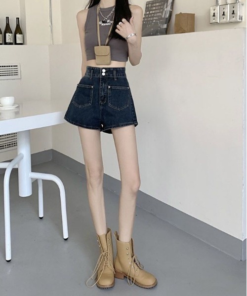 gossip！ロサンゼルス（ゴシップロサンゼルス）の「フェミニンデニムショートパンツ（デニムパンツ・レディース・ブルー・M/L/S）」の5枚目の写真