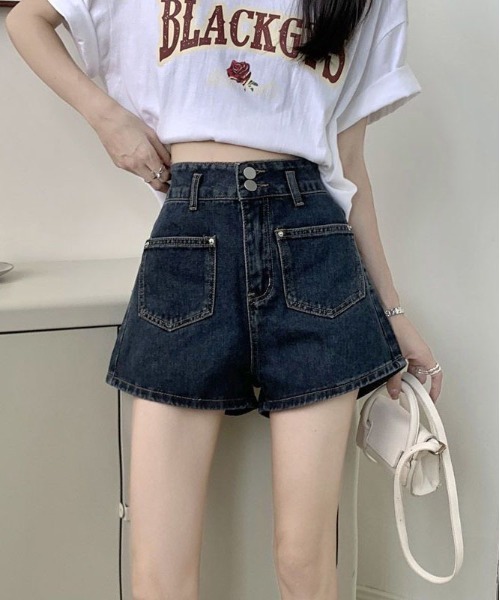 gossip！ロサンゼルス（ゴシップロサンゼルス）の「フェミニンデニムショートパンツ（デニムパンツ・レディース・ブルー・M/L/S）」の7枚目の写真