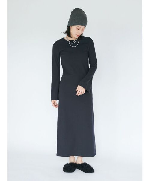 Ungrid(アングリッド)の「【WEB限定】フレアスリーブテレコフィットワンピース(ワンピース・レディース・ブラック/その他1/ブラウン・FREE)」の4枚目の写真