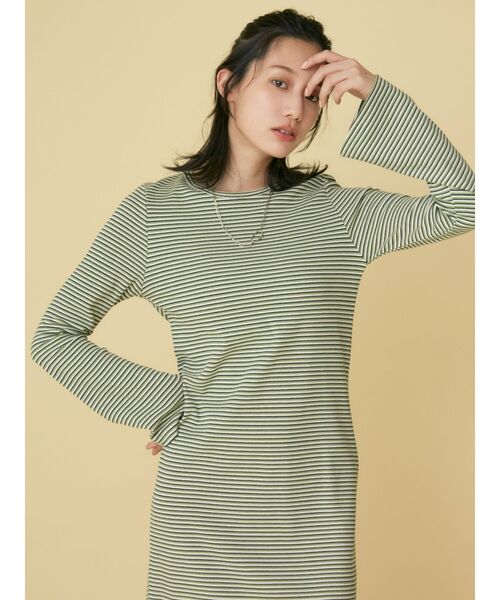 Ungrid(アングリッド)の「【WEB限定】フレアスリーブテレコフィットワンピース(ワンピース・レディース・ブラック/その他1/ブラウン・FREE)」の9枚目の写真