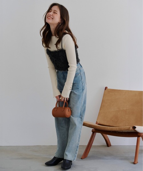 titivate(ティティベイト)の「バックリボンデザインフェザーライクキャミソールトップス(キャミソール・レディース・ブラック/グリーン/ライトピンク/ライトベージュ・FREE)」の7枚目の写真