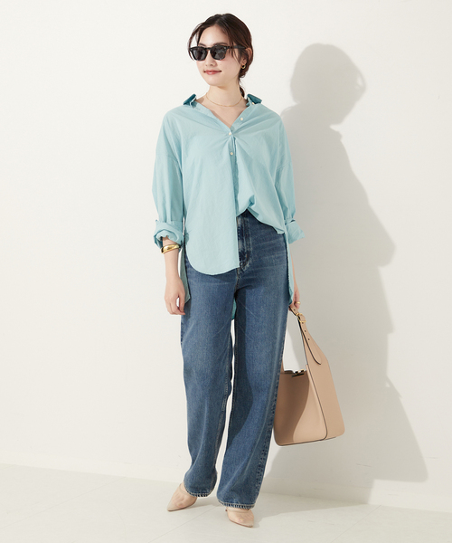 【25ss】 プラージュ fluffy wide シャツ サックスブルー 完売品 25ss】 プラージュ fluffy wide シャツ サックスブルー 完売品