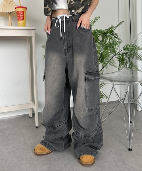 ま*る様 [美品]personsoul カーゴデニムパンツ セール】タックカーゴデニムパンツ（デニムパンツ）｜sedacle