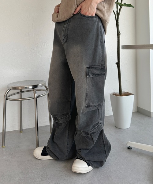 セール】タックカーゴデニムパンツ（デニムパンツ）｜sedacle