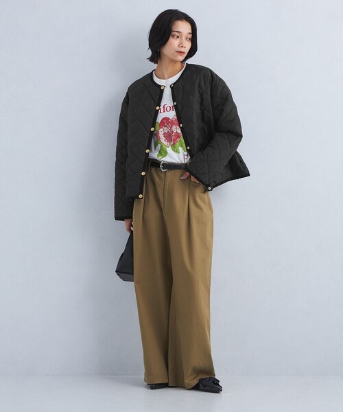 Traditional Weatherwear（トラディショナルウェザーウェア）の「【別注】＜Traditional Weatherwear＞ARKLEY Aライン キルティング ショート コート（ノーカラージャケット・レディース・ブラック/オフホワイト・32/34）」の6枚目の写真