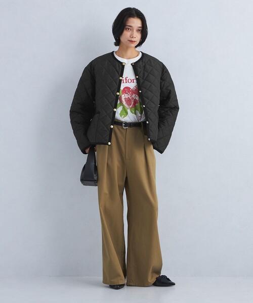 Traditional Weatherwear（トラディショナルウェザーウェア）の「【別注】＜Traditional Weatherwear＞ARKLEY Aライン キルティング ショート コート（ノーカラージャケット・レディース・ブラック/オフホワイト・32/34）」の7枚目の写真