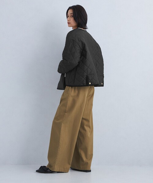 Traditional Weatherwear（トラディショナルウェザーウェア）の「【別注】＜Traditional Weatherwear＞ARKLEY Aライン キルティング ショート コート（ノーカラージャケット・レディース・ブラック/オフホワイト・32/34）」の8枚目の写真