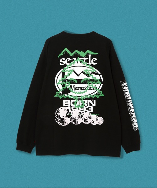 MANASTASH(マナスタッシュ)の「MANASTASH/マナスタッシュ/ RE:CTN L/S TEE TREE/ロンTツリー(Tシャツ/カットソー・メンズ・ピンク/ブラック/ホワイト・L/M/S/XL)」の3枚目の写真