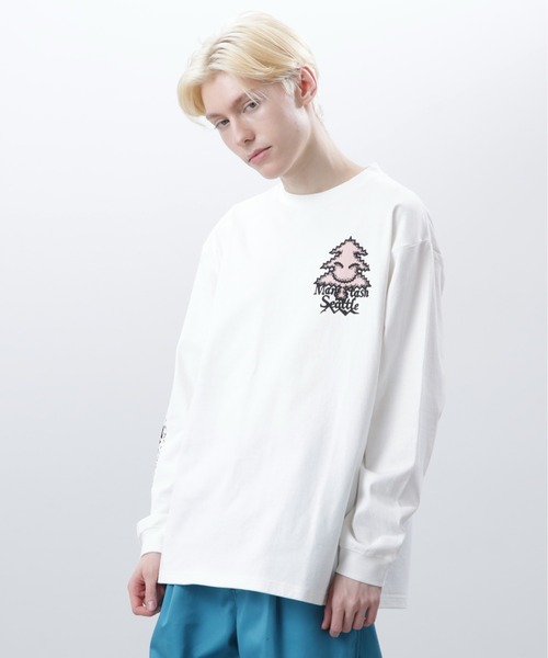 MANASTASH(マナスタッシュ)の「MANASTASH/マナスタッシュ/ RE:CTN L/S TEE TREE/ロンTツリー(Tシャツ/カットソー・メンズ・ピンク/ブラック/ホワイト・L/M/S/XL)」の12枚目の写真