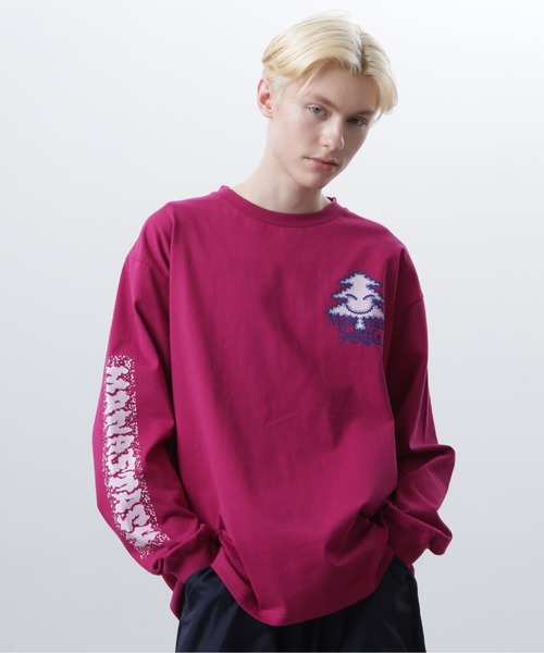 MANASTASH(マナスタッシュ)の「MANASTASH/マナスタッシュ/ RE:CTN L/S TEE TREE/ロンTツリー(Tシャツ/カットソー・メンズ・ピンク/ブラック/ホワイト・L/M/S/XL)」の13枚目の写真