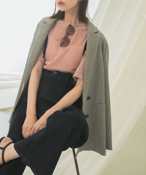 URBAN RESEARCH ROSSO WOMEN(アーバンリサーチ ロッソ)の「シアーベロアTシャツ(Tシャツ/カットソー・レディース・ベージュ系その他/ミント/ピンク系その他・FREE)」の1枚目の写真