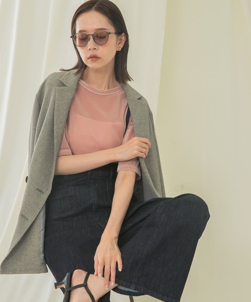 URBAN RESEARCH ROSSO WOMEN(アーバンリサーチ ロッソ)の「シアーベロアTシャツ(Tシャツ/カットソー・レディース・ベージュ系その他/ミント/ピンク系その他・FREE)」の5枚目の写真