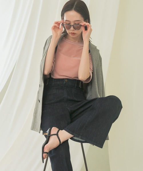 URBAN RESEARCH ROSSO WOMEN(アーバンリサーチ ロッソ)の「シアーベロアTシャツ(Tシャツ/カットソー・レディース・ベージュ系その他/ミント/ピンク系その他・FREE)」の6枚目の写真