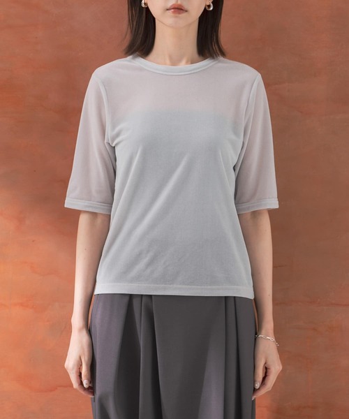 URBAN RESEARCH ROSSO WOMEN(アーバンリサーチ ロッソ)の「シアーベロアTシャツ(Tシャツ/カットソー・レディース・ベージュ系その他/ミント/ピンク系その他・FREE)」の8枚目の写真